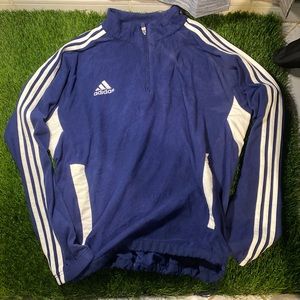 Navy adidas fleece half zip sweater